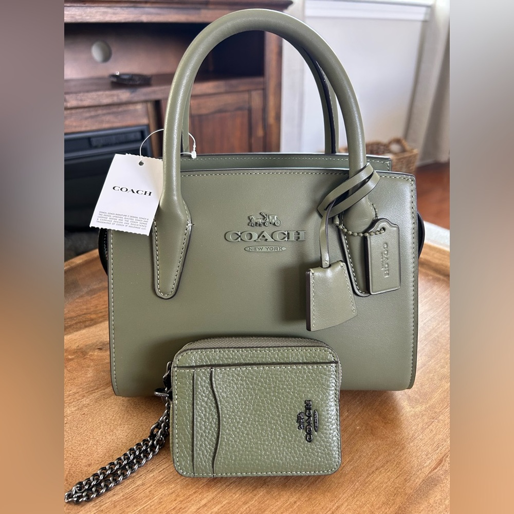 Coach mini leather tote and card holder NEW WITH TAGS